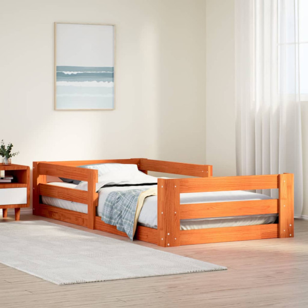 Estructura de cama sin colchón madera maciza marrón 80x190 cm