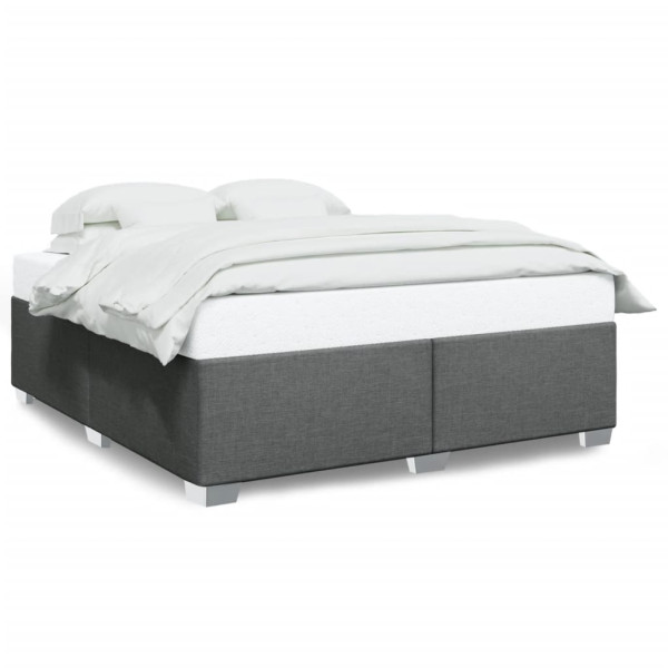 Estructura de cama tela gris oscuro 200x200 cm