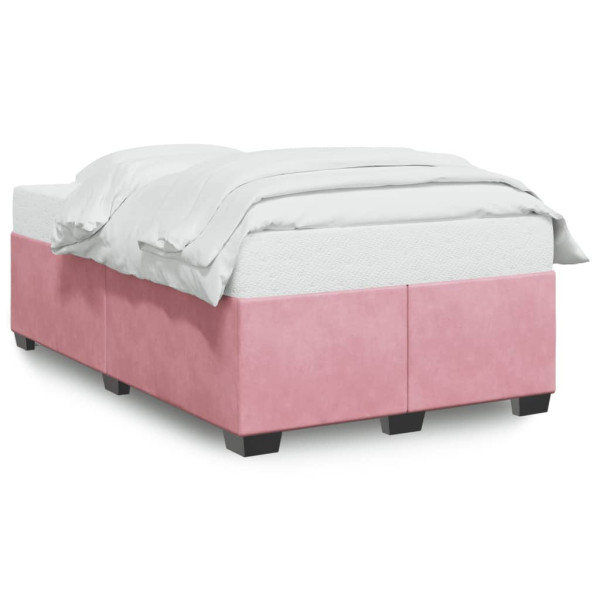 Estructura de cama terciopelo rosa 120x190 cm