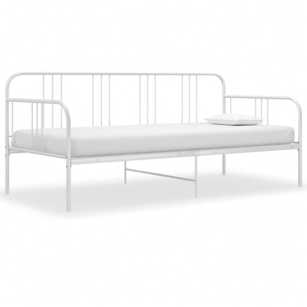 Estructura de sofá cama de metal blanco 90x200 cm