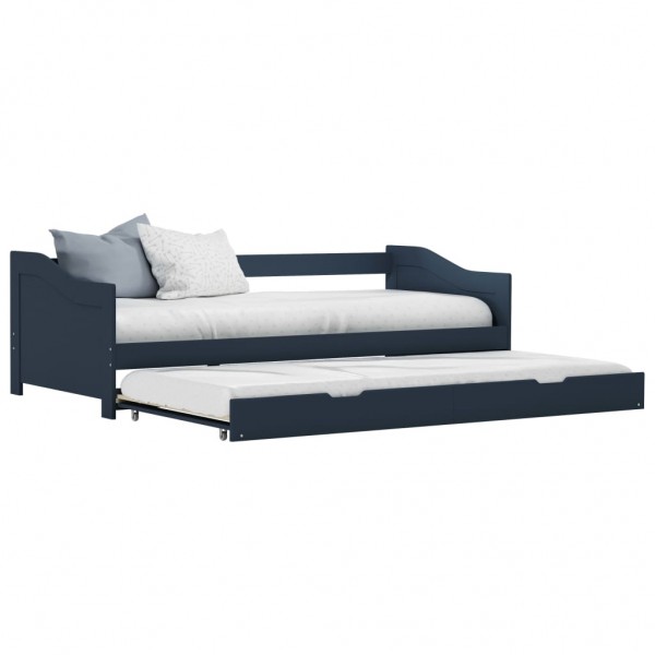 Estructura de sofá cama madera de pino gris 90x200 cm