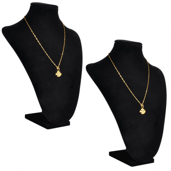 Expositor De Joyas En Forma De Busto Negro - 2Piezas - 23X11.5X30cm
