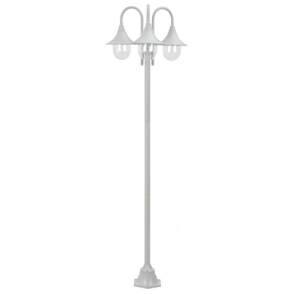 Farolas de jardín con 3 luces aluminio blanca E27 220 cm