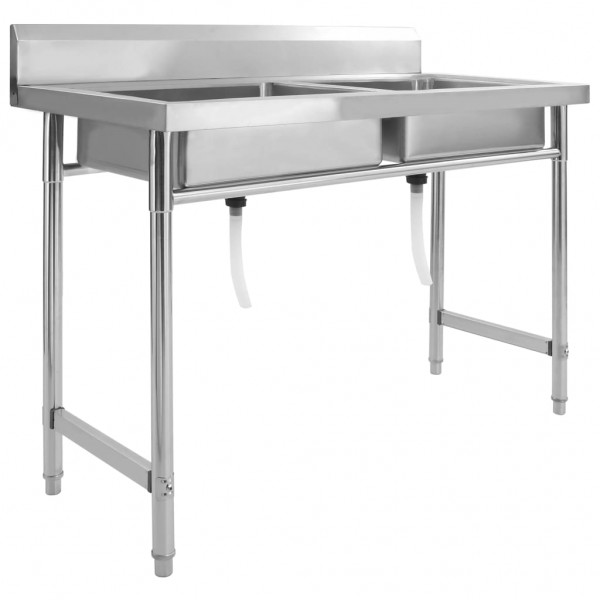 Fregadero de cocina con doble seno acero inoxidable