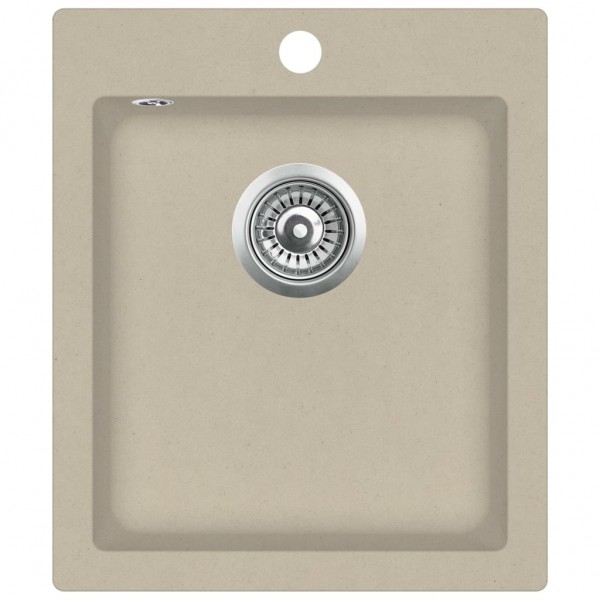 Fregadero de cocina de granito con un seno beige