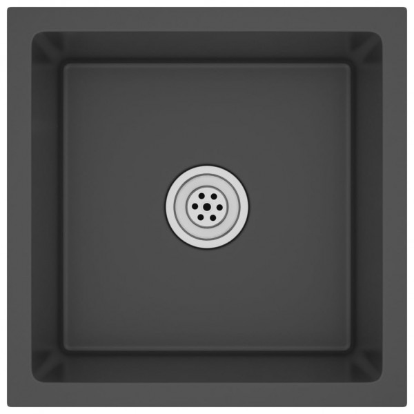 Fregadero hecho a mano acero inoxidable negro