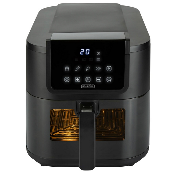 Freidora de aire Bourgini slim cerámica eco 8L negro