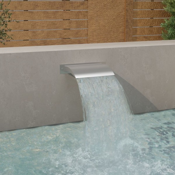 Fuente de piscina acero inoxidable plateada 45x9x26 cm