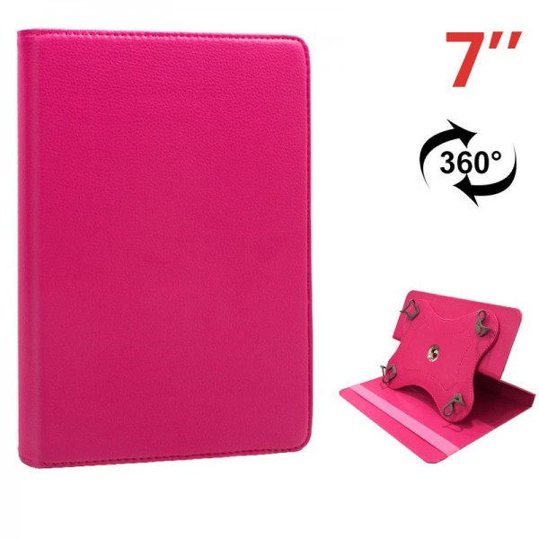 Funda COOL Ebook / Tablet 7 pulg Polipiel Rosa Giratoria