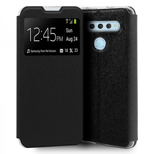 Funda COOL Flip Cover para TCL 10L Liso Negro