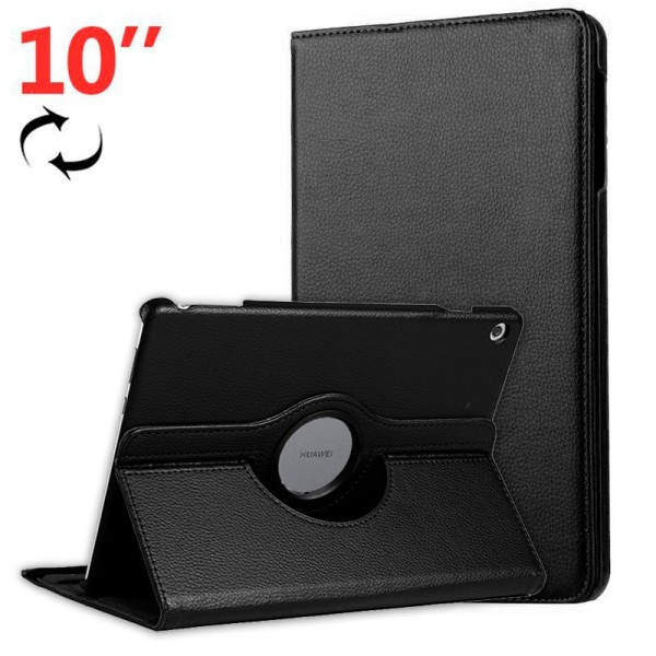 Funda COOL para Huawei Mediapad M5 Lite Polipiel Liso Negro 10.1 pulg
