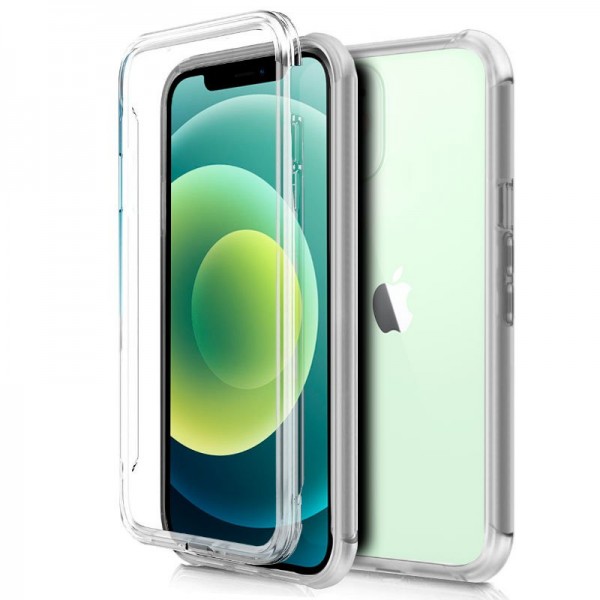Funda COOL Silicona 3D para iPhone 12 / 12 Pro (Transparente Frontal + Trasera)