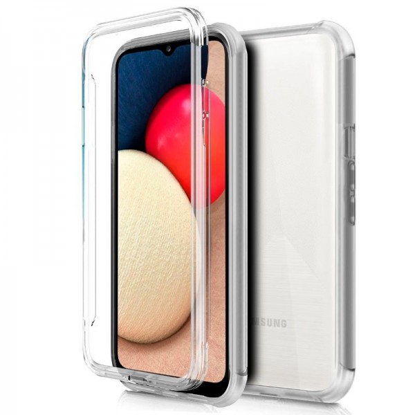 Funda COOL Silicona 3D para Samsung A025 Galaxy A02s (Transparente Frontal + Trasera)