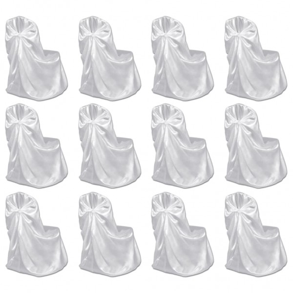 Funda de silla para banquete de boda 12 unidades blanco