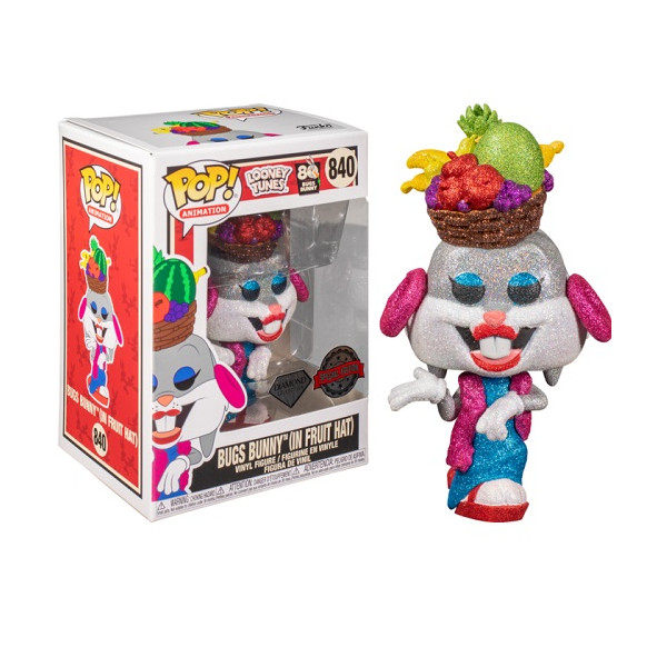 Funko pop looney tunes bugs bunny con sombrero de frutas glitter efecto diamante exclusivo edicion especial 51731