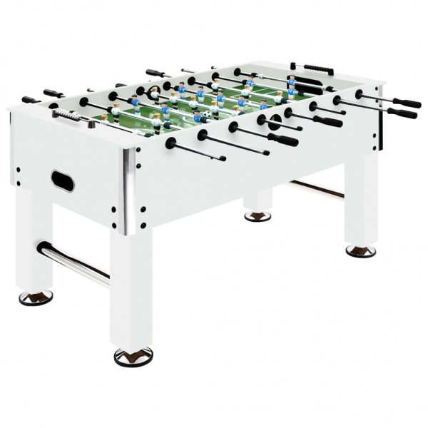 Futbolín de acero blanco 60 kg 140x74.5x87.5 cm