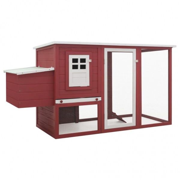 Gallinero con 1 jaula para huevos madera rojo