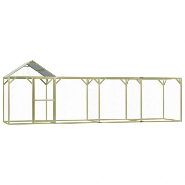Gallinero de madera de pino impregnada 6x1.5x2 m