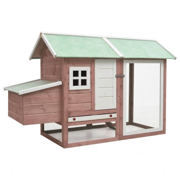 Gallinero de madera maciza de pino y abeto moca 170x81x110 cm