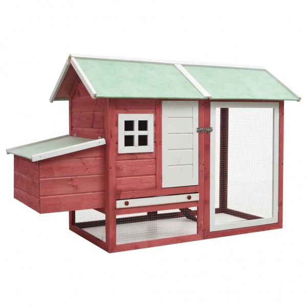 Gallinero de madera maciza de pino y abeto rojo 170x81x110 cm