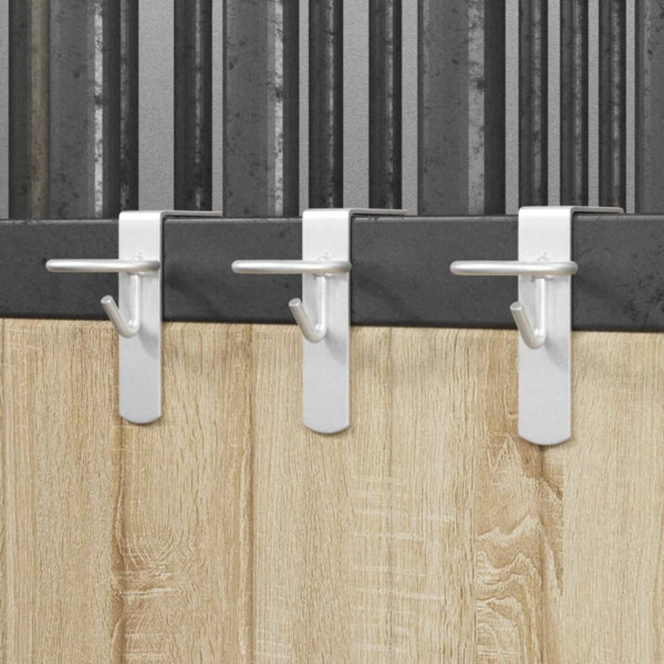 Ganchos de cubo portátil 3 piezas acero plateado