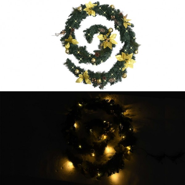 Guirnalda de Navidad con luces LED PVC verde 2.7 m