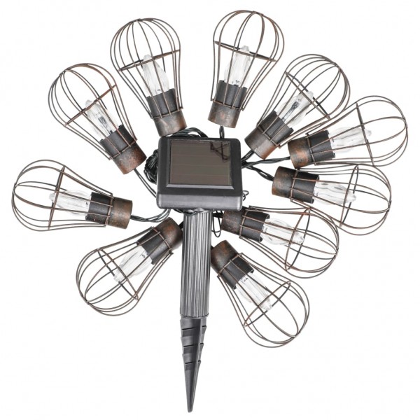 HI Cadena de bombillas LED solares de jardín 10 uds 5.5 cm