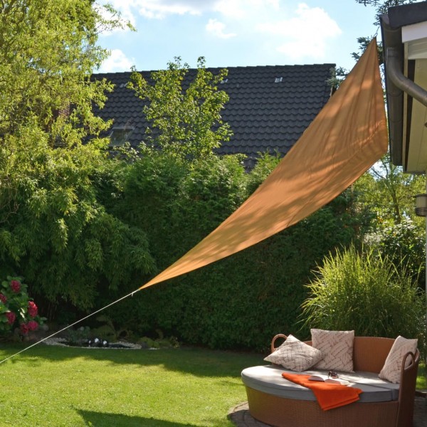 HI Toldo de vela triangular beige 3.6x3.6x3.6 m