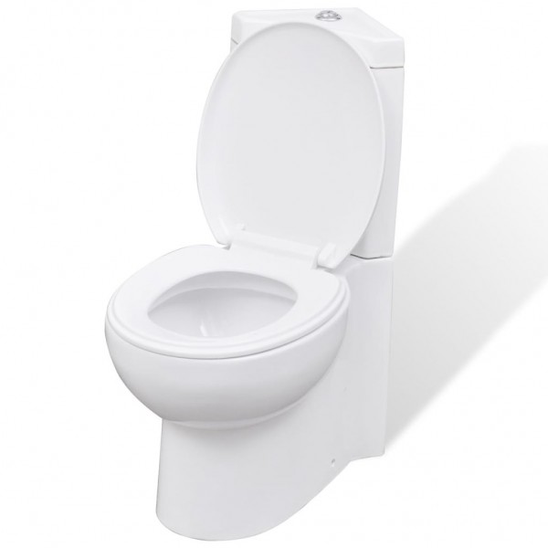 Inodoro WC de esquina cerámica blanco