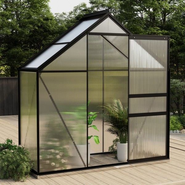 Invernadero de aluminio gris antracita 1.33 m²