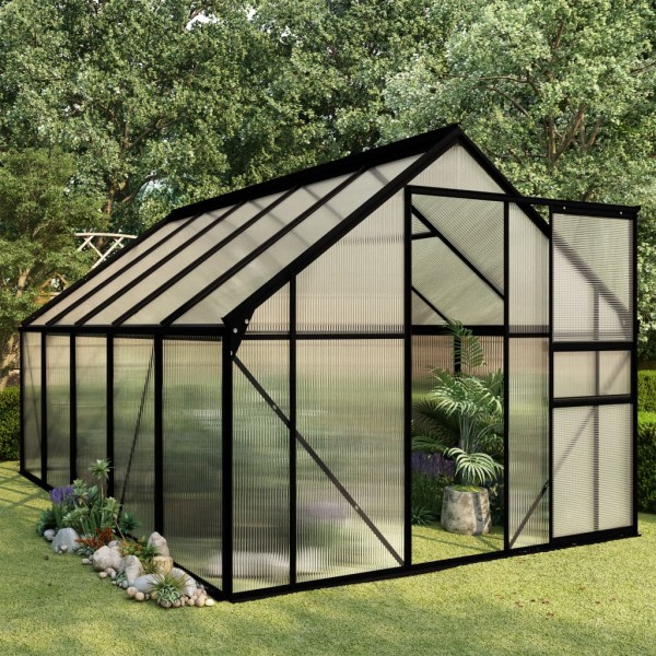 Invernadero de aluminio gris antracita 5.89 m²