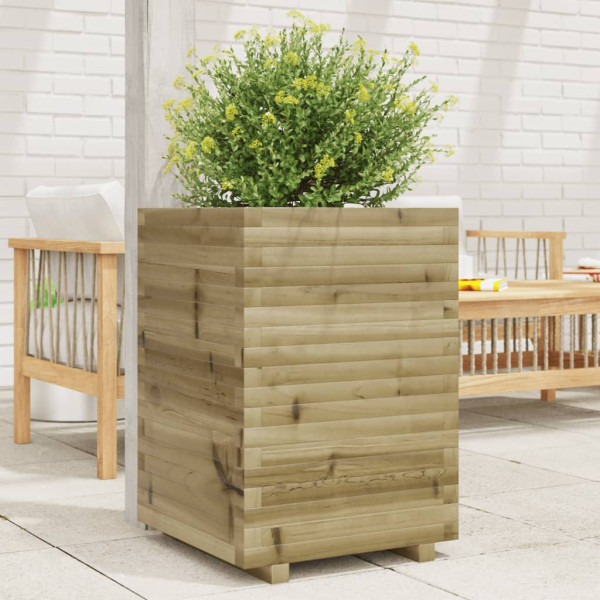Jardinera de madera de pino impregnada 50x50x72 cm