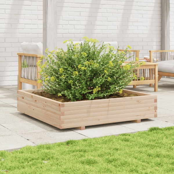 Jardinera de madera maciza de pino 110x110x26.5 cm