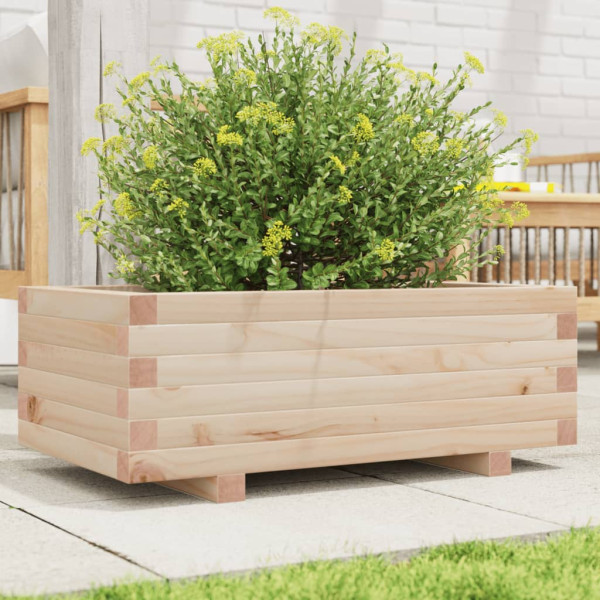 Jardinera de madera maciza de pino 70x40x26.5 cm