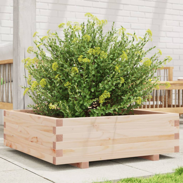 Jardinera de madera maciza de pino 80x80x26.5 cm