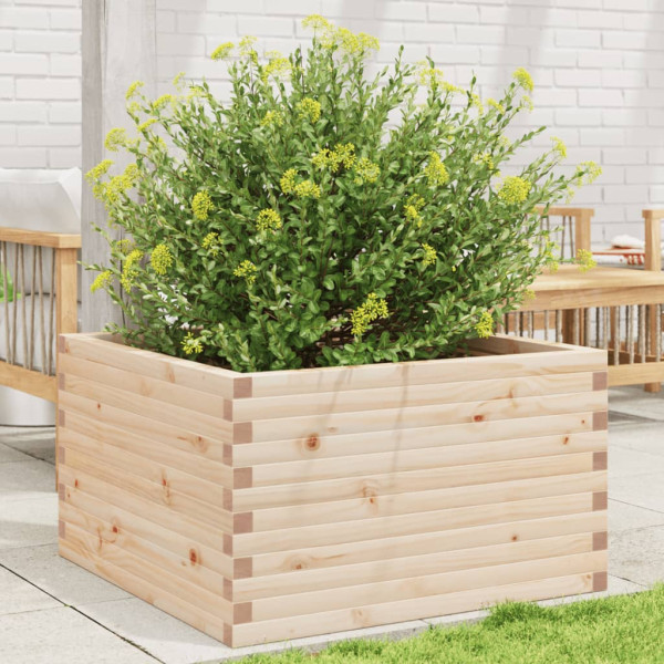 Jardinera de madera maciza de pino 80x80x46 cm