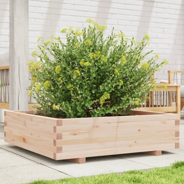 Jardinera de madera maciza de pino 90x90x26.5 cm
