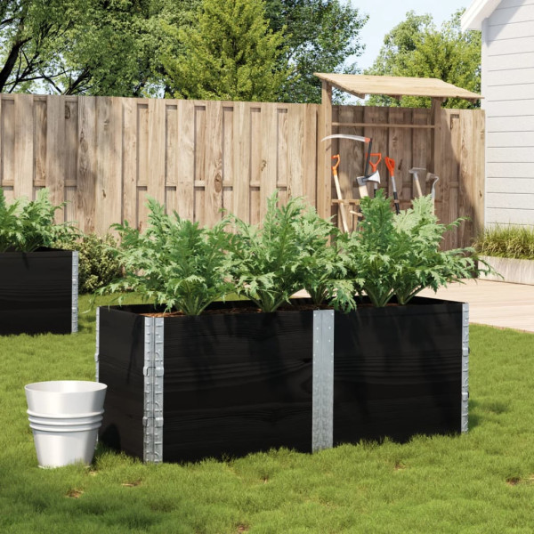 Jardinera de madera maciza de pino negro 150x50 cm