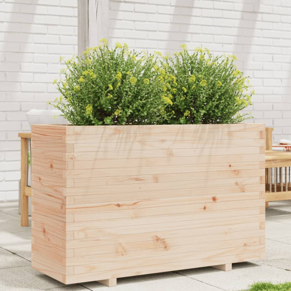 Jardinera madera maciza de pino 110x40x72.5 cm