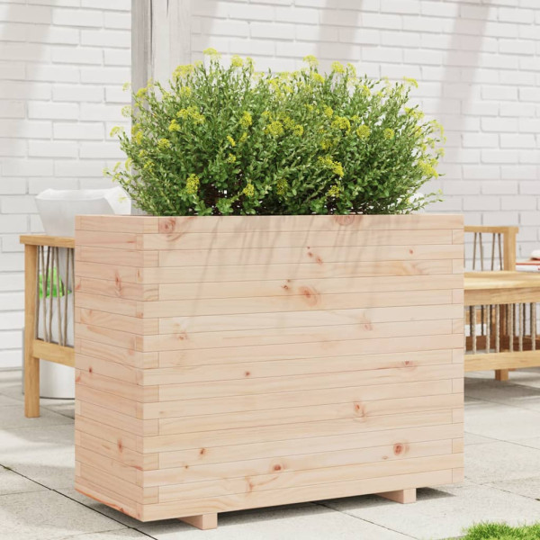 Jardinera madera maciza de pino 90x40x72.5 cm
