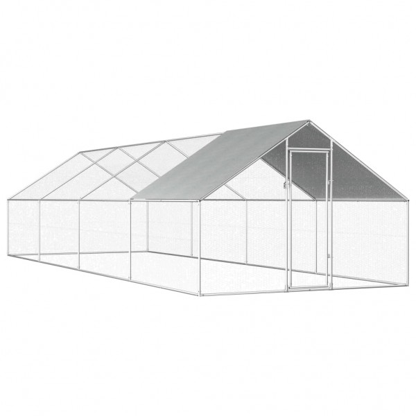 Jaula gallinero de exterior de acero galvanizado 2.75x8x1.92 m