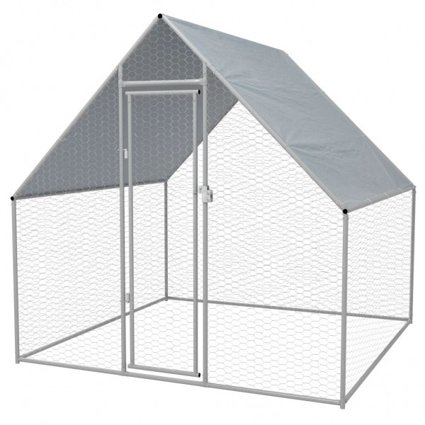 Jaula gallinero de exterior de acero galvanizado 2x2x1.92 m