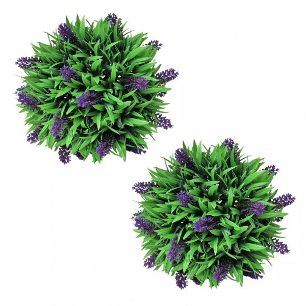 Juego de 2 bolas de boj artificial con lavanda 28 cm
