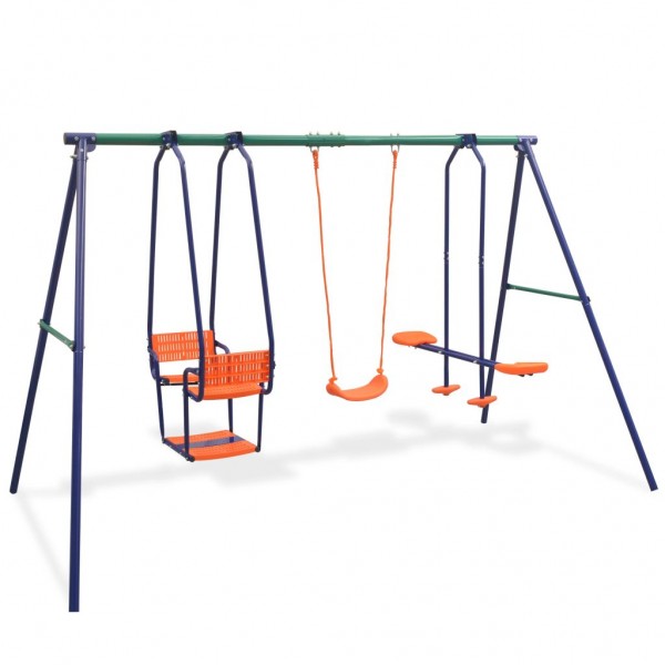 Juego de columpios con 5 asientos naranja