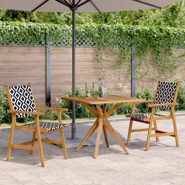 Juego de comedor de jardín 3 piezas madera maciza de acacia