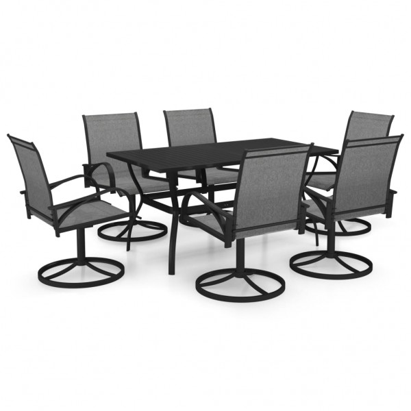 Juego de comedor de jardín 7 piezas textilene y acero