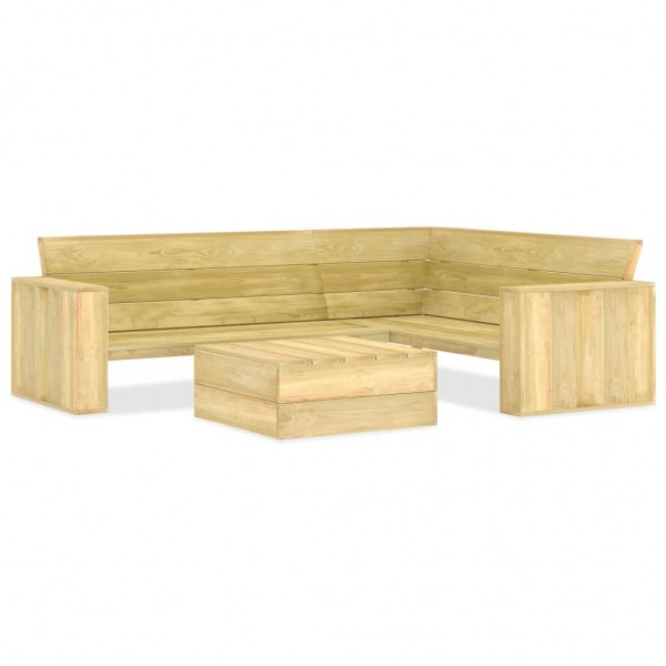 Juego de muebles de jardín 2 piezas madera de pino impregnada