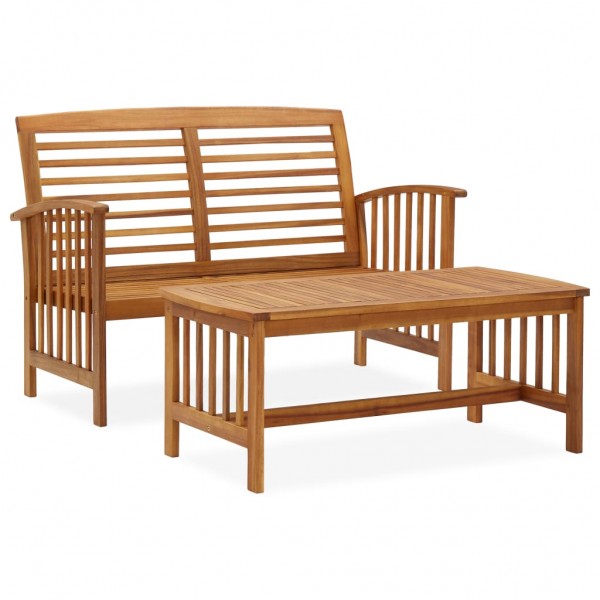 Juego de muebles de jardín 2 piezas madera maciza de acacia