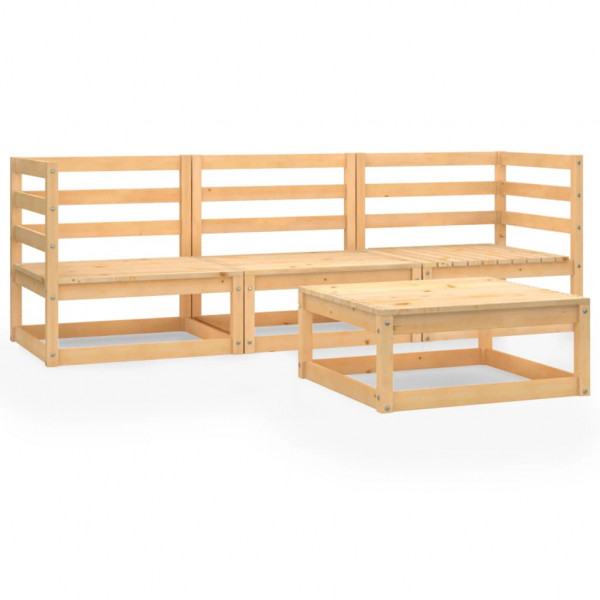 Juego de muebles de jardín 4 piezas madera maciza pino