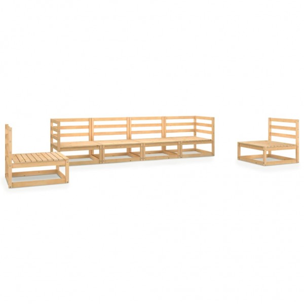 Juego de muebles de jardín 6 piezas madera pino maciza
